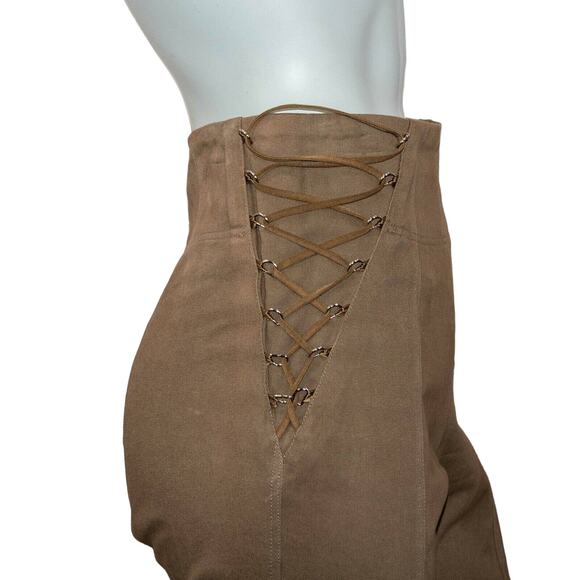 Michelle Mason Corset Pants Laced sides Khaki Women's 26w - Picture 9 of 10
